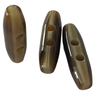 2 Holes Shaded Oval Shape Toggle Coat Horn Buttons Use On Jacket Sweater Coat