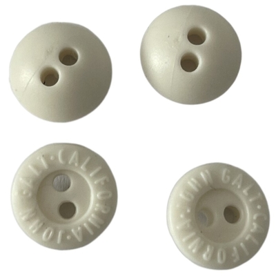 2 Hole Off White Rubber Buttons 11mm Engraved Logo Use On Sewing Clothing