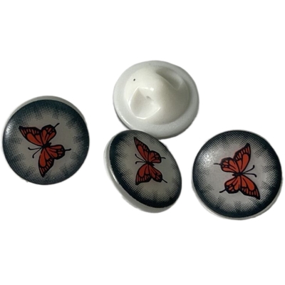 Sewing Shirt Shank Plastic Resin Buttons With Silk Printed 18L ODM