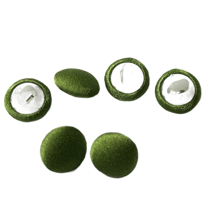 Women'S Coat Sweater Fabric Covered Buttons With Plastic Shank Green Color 16L