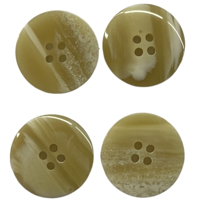 4 Holes Fake Marble Polyester Button Brown 30L Use For Coat Jacket