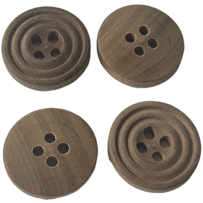 Eco Friendly Real Wooden Natural Material Buttons 30L Use On Luxury Sewing Coat