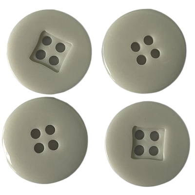 Shirt Plastic Resin Buttons Square Center 28L Light Grey For Sewing