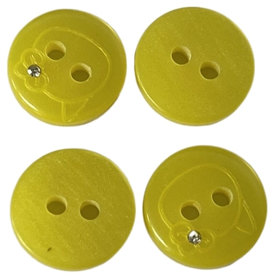 Resin Shirt Faux Crystal Buttons 18L Yellow Color Diy For Sewing Shirt