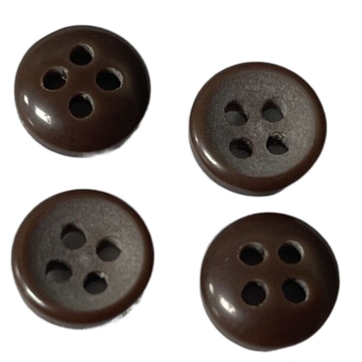 Resin Fancy Plastic Buttons 4-Holes Dark Brown Color In 15L For Sewing Shirt