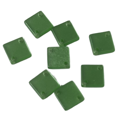 Green Color custom square buttons Fancy Resin 2-Holes In 6*6mm Use For Diy