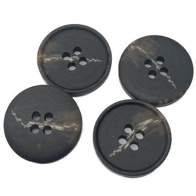 36L 4 Holes Fake Horn Buttons Dark Brown Use For Sweater Coat