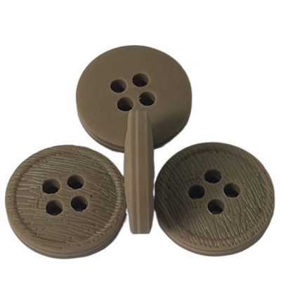 Polyester 3 Layers 4 Holes Faux Wood Buttons 20L Use On Coat Jacket