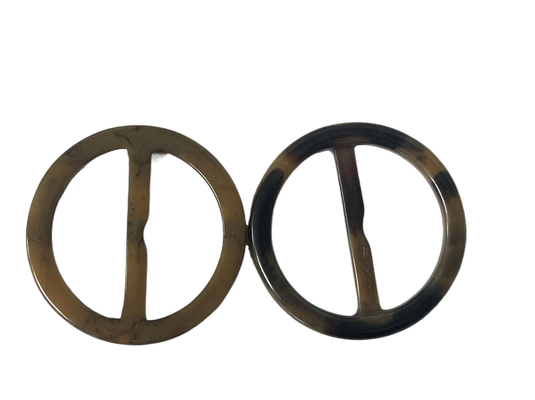 Plastic Buckles 2 Holes Horn Effect 56mm Use For Bag Coat Outerwear
