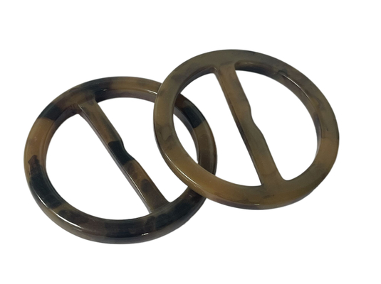 Plastic Buckles 2 Holes Horn Effect 56mm Use For Bag Coat Outerwear