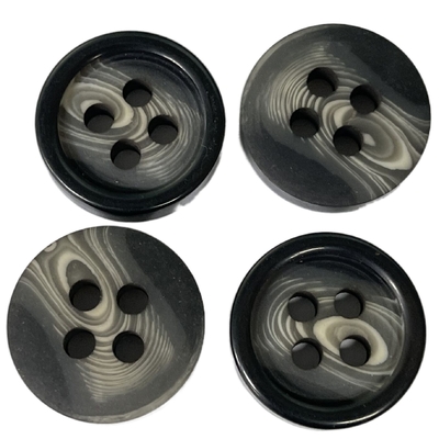 Dull Finished Fake Horn Buttons With Black Rim 28mm Use On Outerwear Coat Jacket