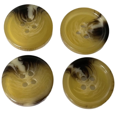 ODM Rim Yellow Color Fake Horn Buttons 30L Garment Accessory