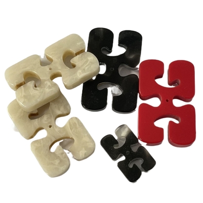 30*19*4mm 1 Hole Rectangle Button With Fake Horn Effect For Diy