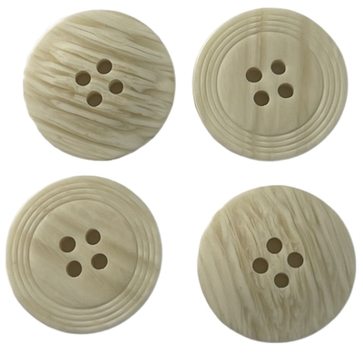 Polyester 32L Faux Wood Buttons With Special Rim Use On Clothing