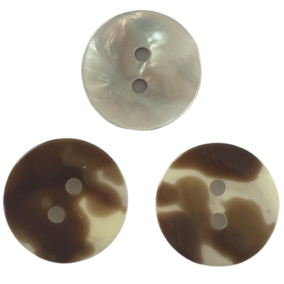 Full Shiny Fake Shell Buttons 2 Hole 28L Use One Shirt Coat